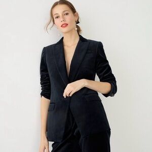 J Crew Willa Blazer in Black Velvet - Size 10P